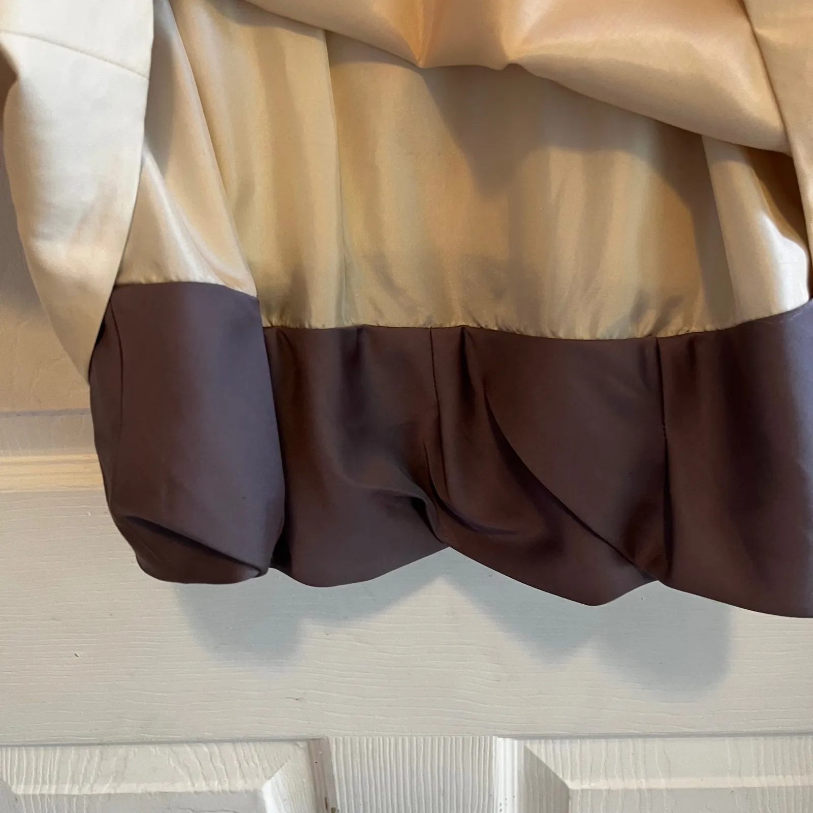 BCBG Maxazria Runway Strapless Dress Mini Party Cocktail Pleated Bustier Neutral Tan Size 0 - Image 4