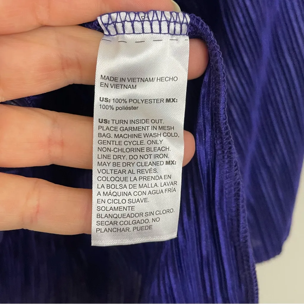 NWT Chico’s Metallic Crinkle Knit‎ Top in Florentia Plum Size 3/XL - Image 8