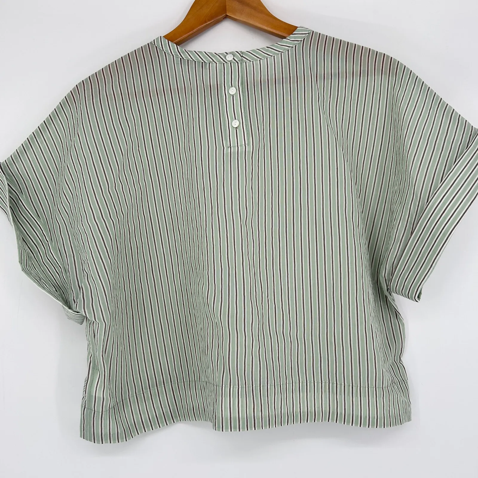 MADEWELL Striped Dolman Crop Top Womens Large Boxy Cropped Shirt Spring Summer - Image 4