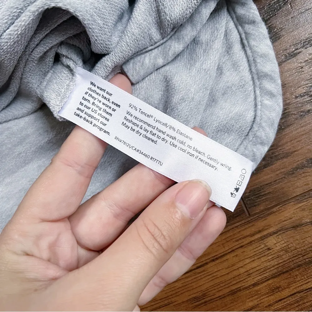 Eileen Fisher • Tencel Bateau Neck Top heather grey Stretch Terry tunic boat - Image 5