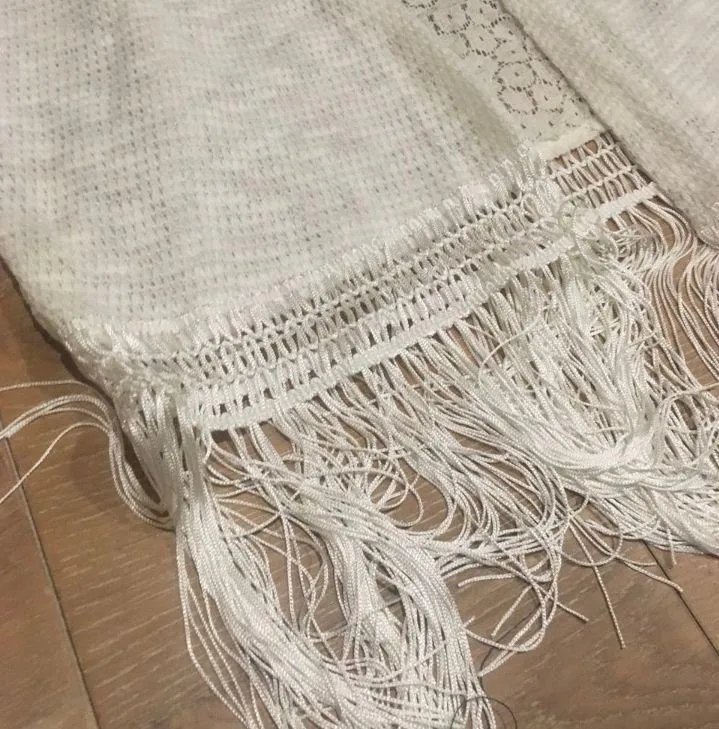 Boho Fringe cover up kimono White Size M - Image 5