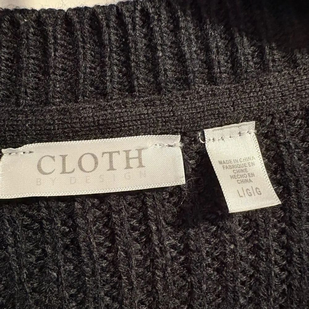 Cloth by Design Women’s Black Knit Sweater Women's V - Image 3