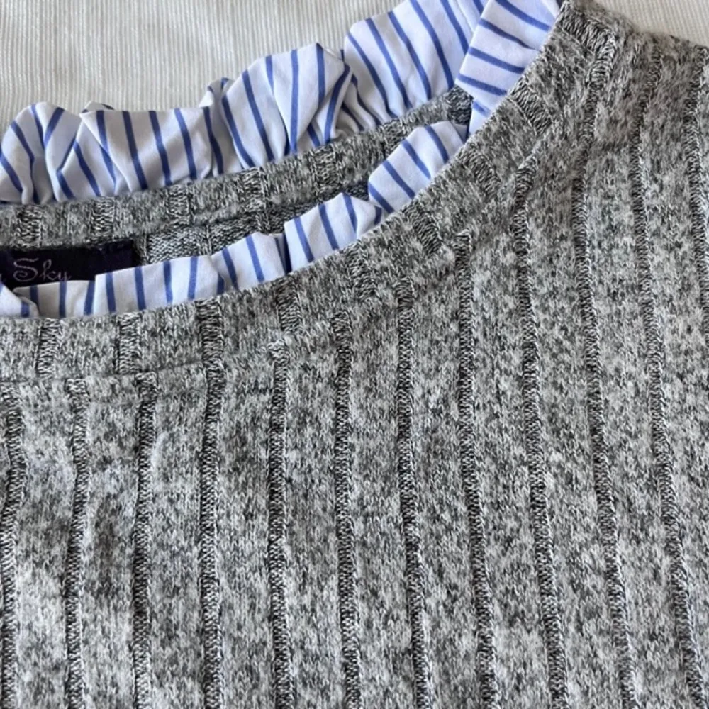 Olivia Sky Olivia‎ Sky Twofer Gray Ribbed Sweater - Image 7