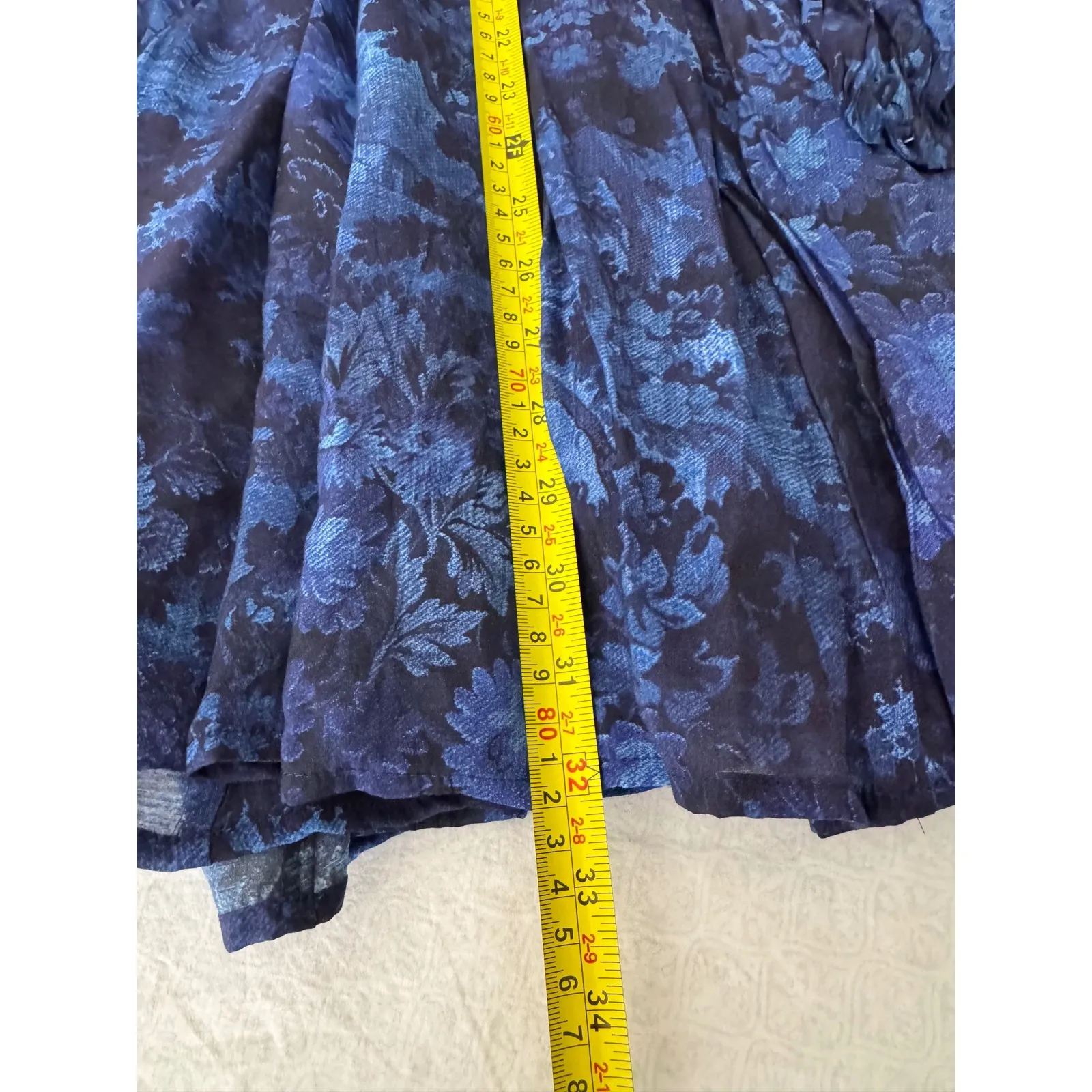 Aqua Dress XS Floral‎ Print Mini Square Neck Long Sleeve Blue Party - Image 8