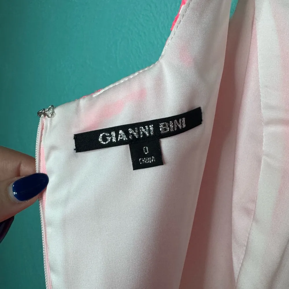 NEW Gianni Bini White Ivory Neon Watermelon Pink Lace Mini Summer Dress - Image 7