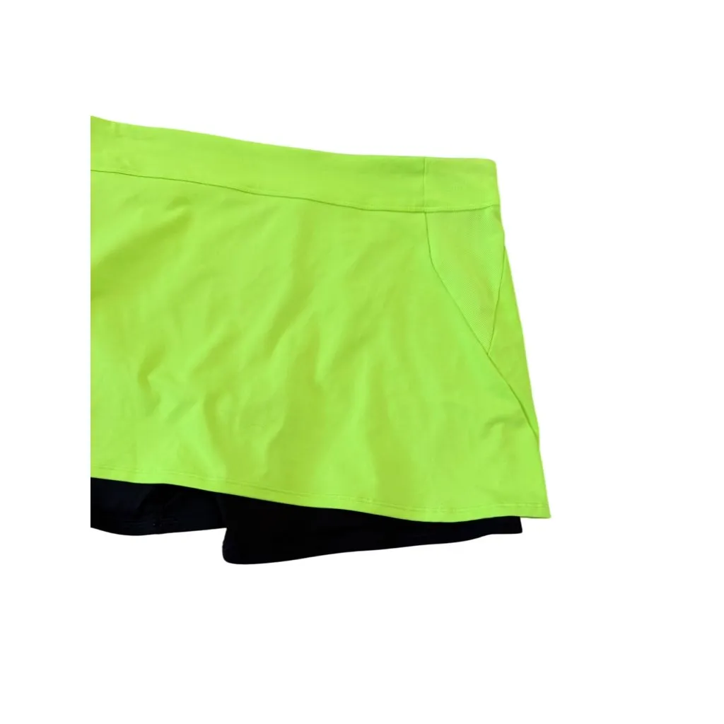 RLX RALPH LAUREN Active Neon Yellow Black Skort Size Large - Image 2