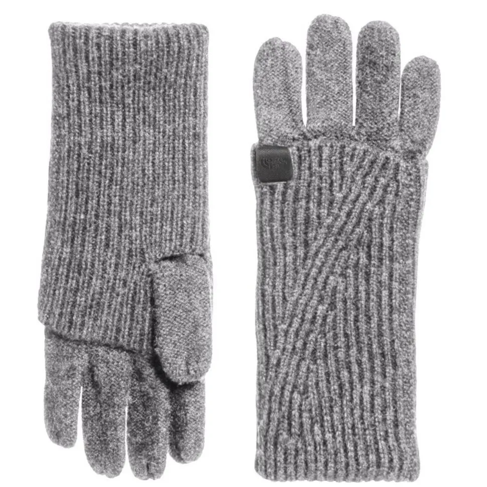 The North Face 100% cashmere unisex size XS cryos grey cuff gloves NWOT - Image 8