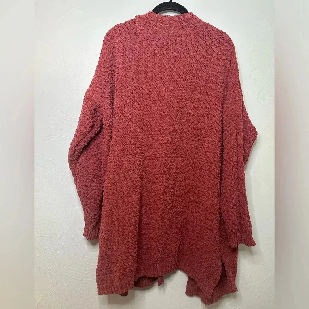 Umgee Chenille Cardigan Size XL Mauve Cozy Soft Warm Sweater Grandpa - Image 2