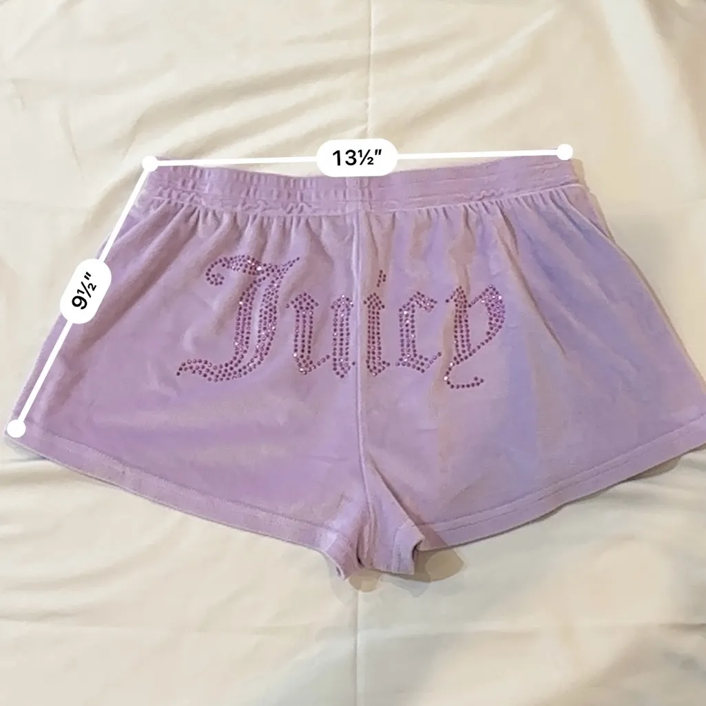 Juicy Couture Light Purple Rhinestone Shorts - Image 6