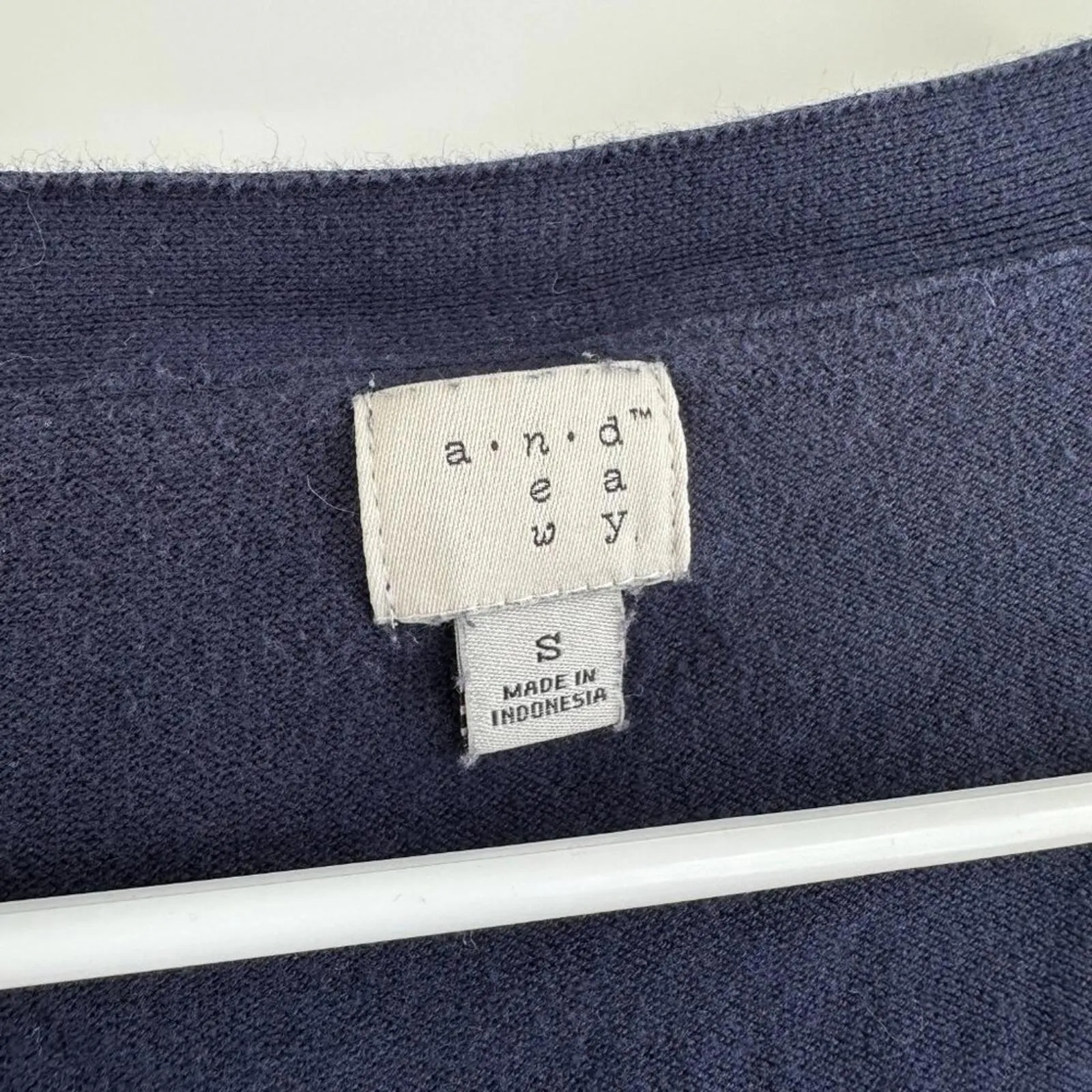 A New Day Any Day V-Neck Cardigan Sweater Navy Small - Image 3