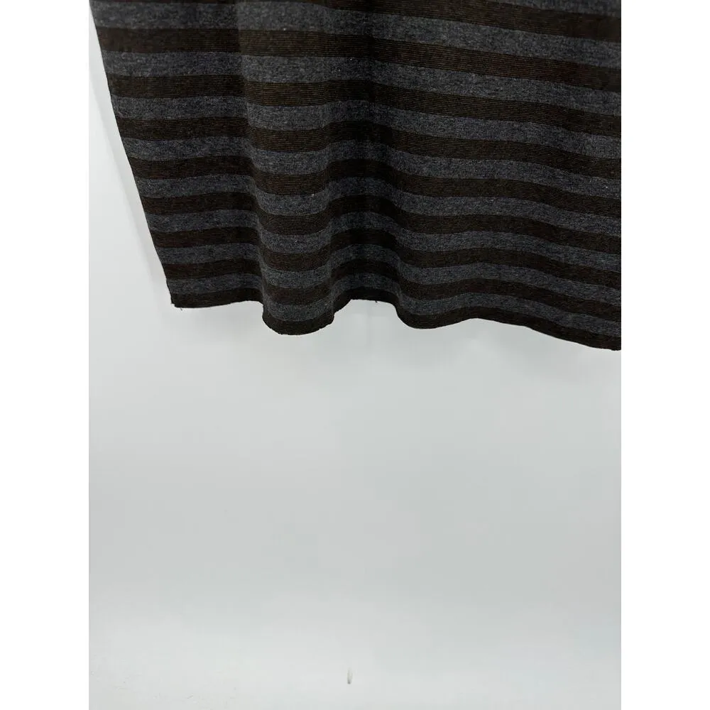 Joseph Ribkoff Gray Black Striped Tiered Sheath Long Sleeve Knee Length Dress 10 - Image 7