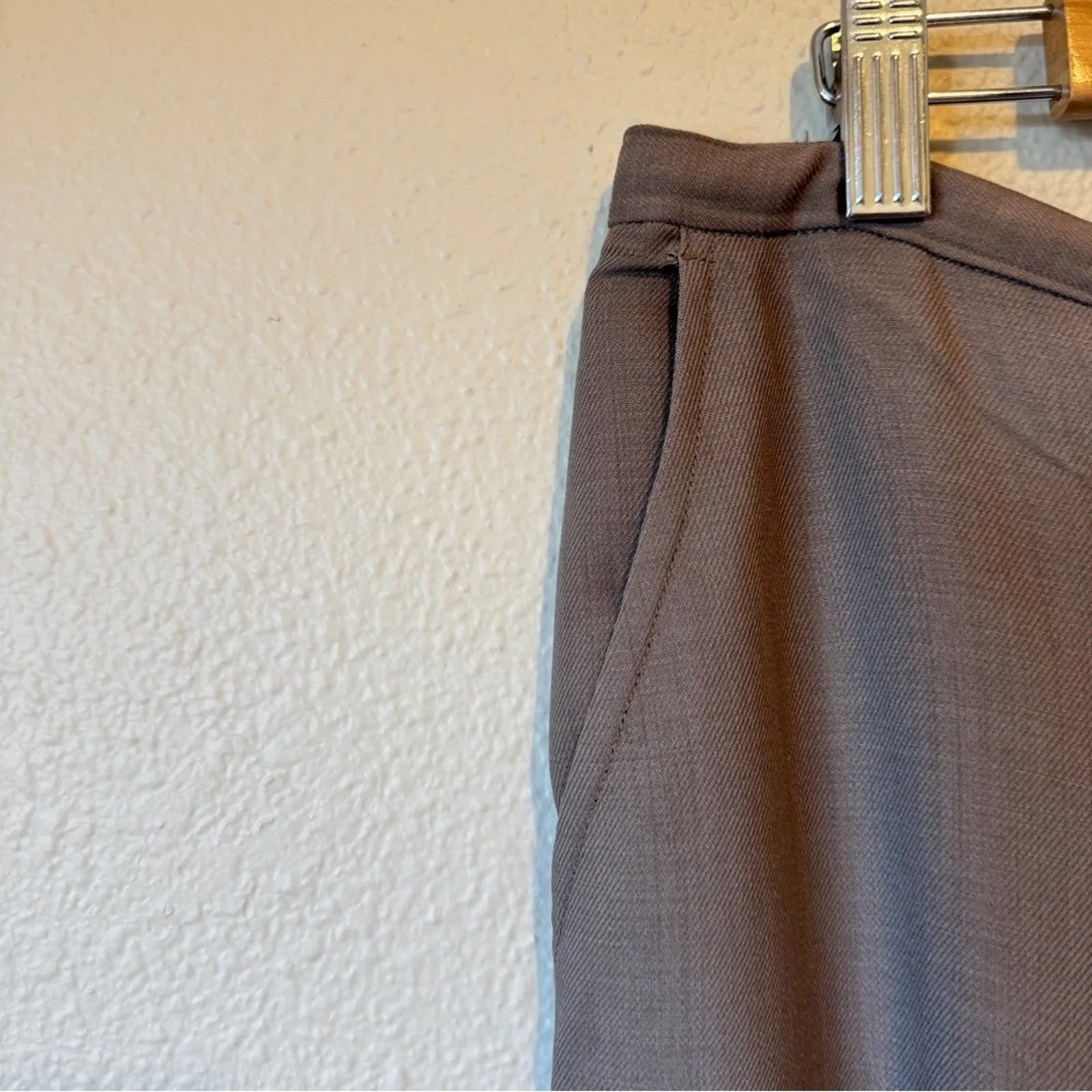 Eileen Fisher Brown Wool Straight Leg Trouser Dress Pants Womens L Lagenlook - Image 8