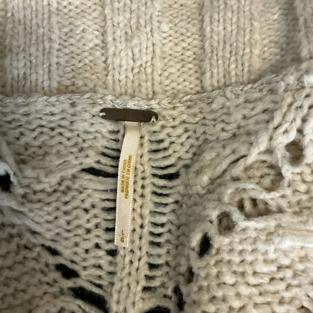 Free People Cream Textured Knit Shrug - Image 4