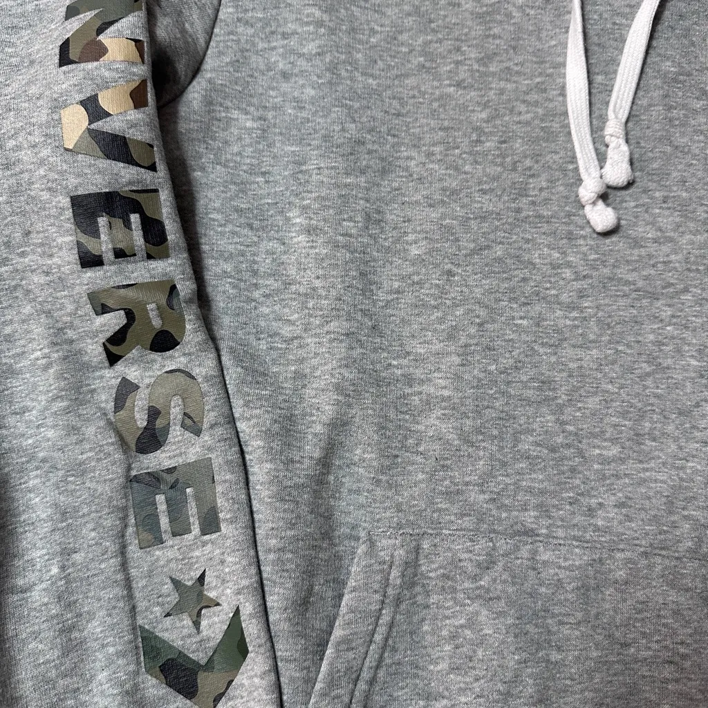 Converse Camouflage gray hooded logo pullover hoodie sweatshirt size Medium - Image 7