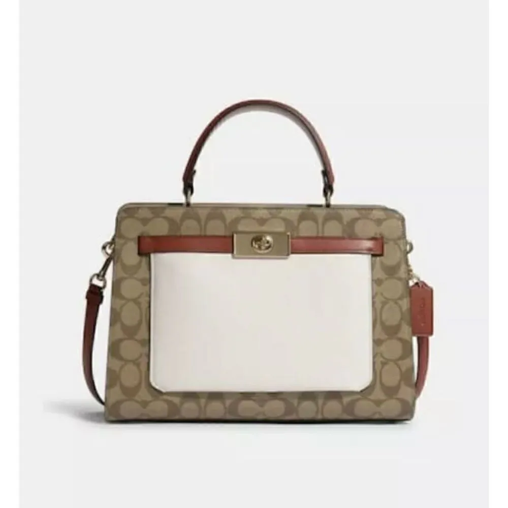 🔥🎁NEW! Coach Lane Carryall Satchel Handbag in Colorblock Msrp:$498.00 - Image 3