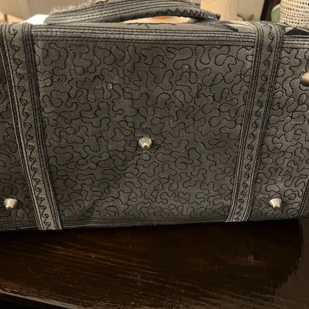 Black & Gray Mini Weekender Banda Bag - Image 9