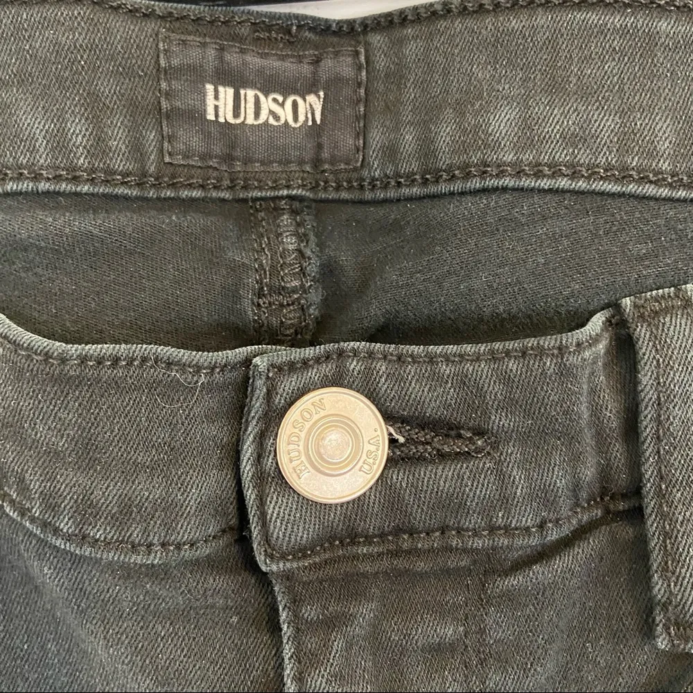 Hudson Black/Navy Blue Distressed Krista Ankle Super Skinny Jeans. Size … - Image 5