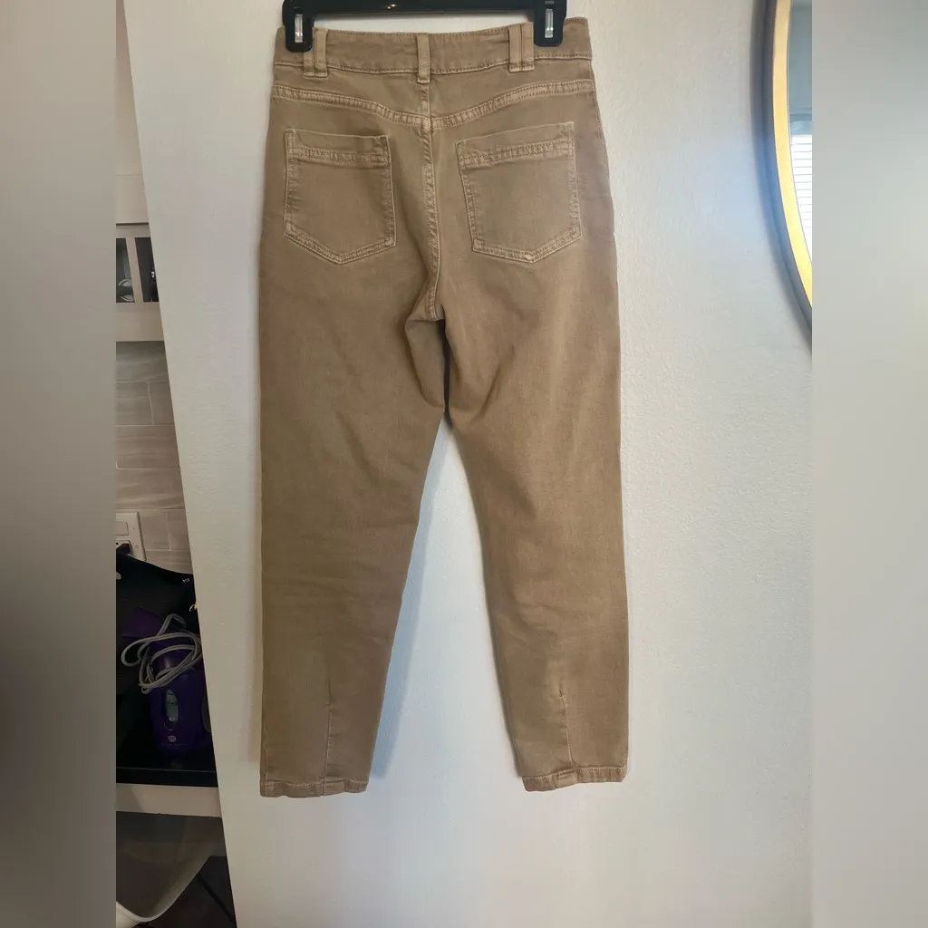 Sezane Pantalon Manu Jeans Cuffed Pants Beige Tan 34/2 - Image 12