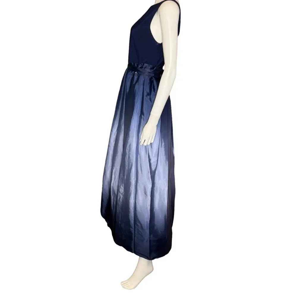 SL Fashions Ombré Satin Bow Sash Gown Navy/Wedgewood Women’s Sz 16 NWT - Image 3
