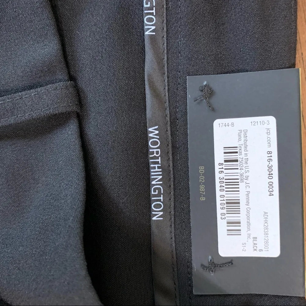 Worthington  Black Modern Fit Trouser Leg Pants Size 6 NWT - Image 6