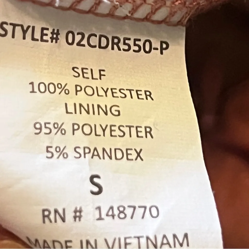 Mock wrap dress w/belt & peek-boo slit skirt sz S floral print - Image 9