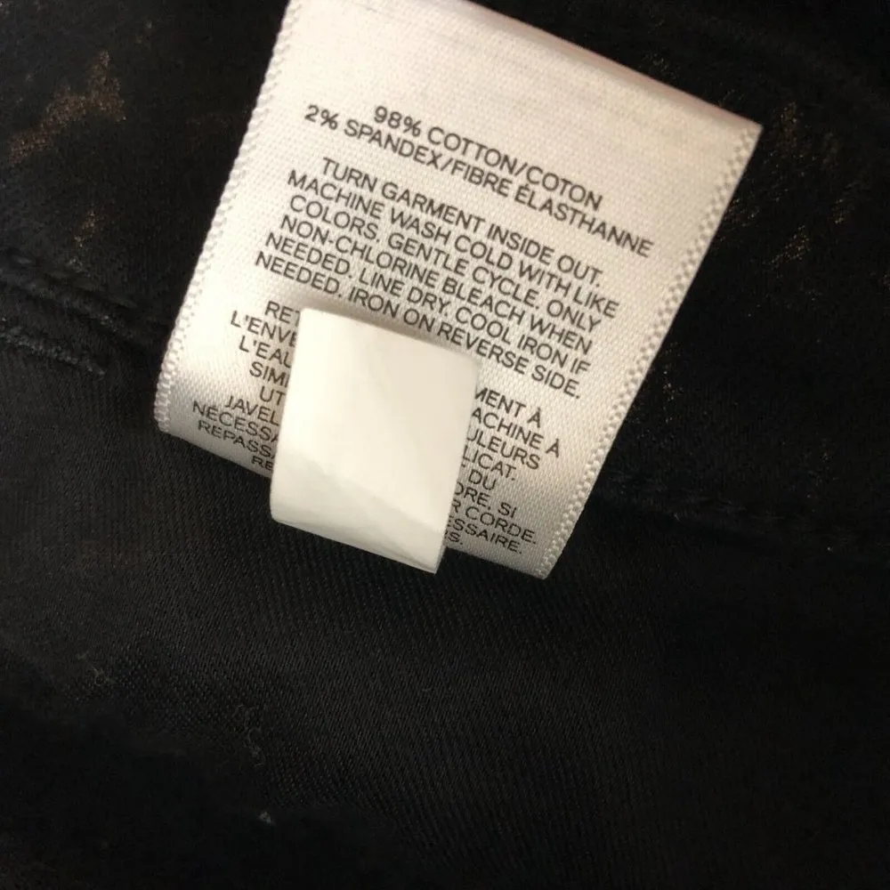 Express Womens Jeans Skinny High Rise Stretch Metallic Black Gold Size 2R - Image 5