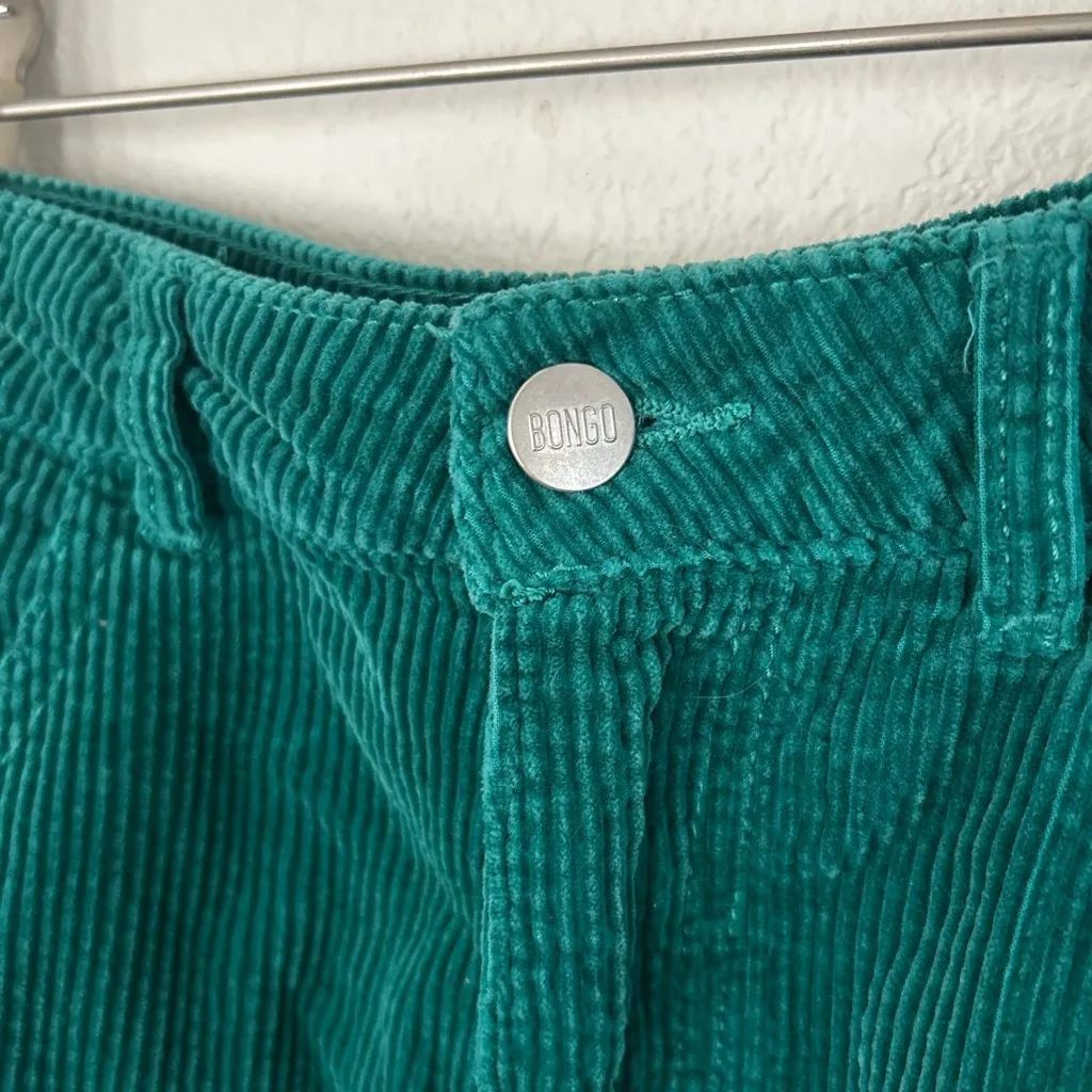 BONGO x forever 21 collab Vibrant Green Corduroy ribbed fitted Mini Skirt sz M - Image 4