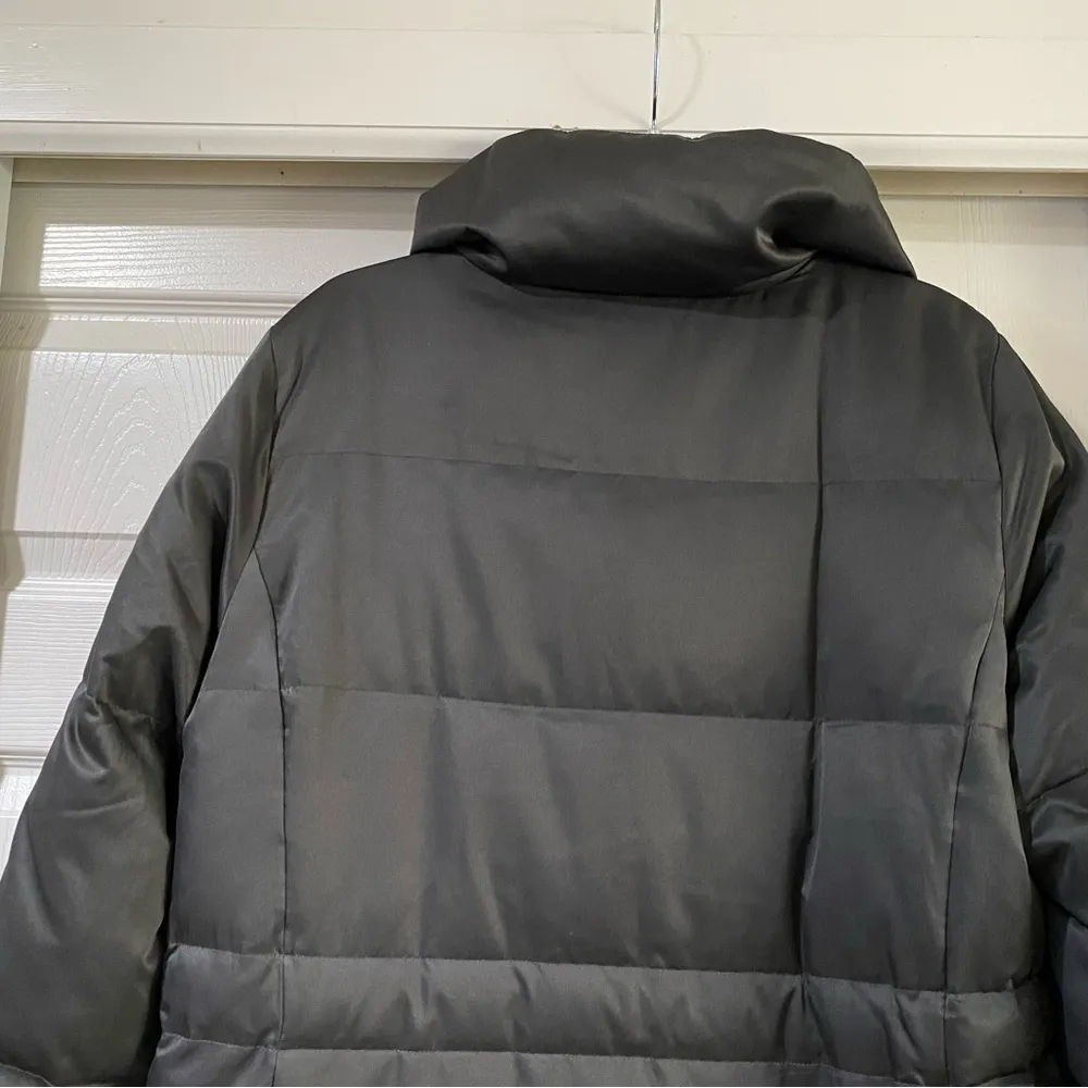 J. Jill Women's Down Medium Black Puffer Winter Coat - Image 7