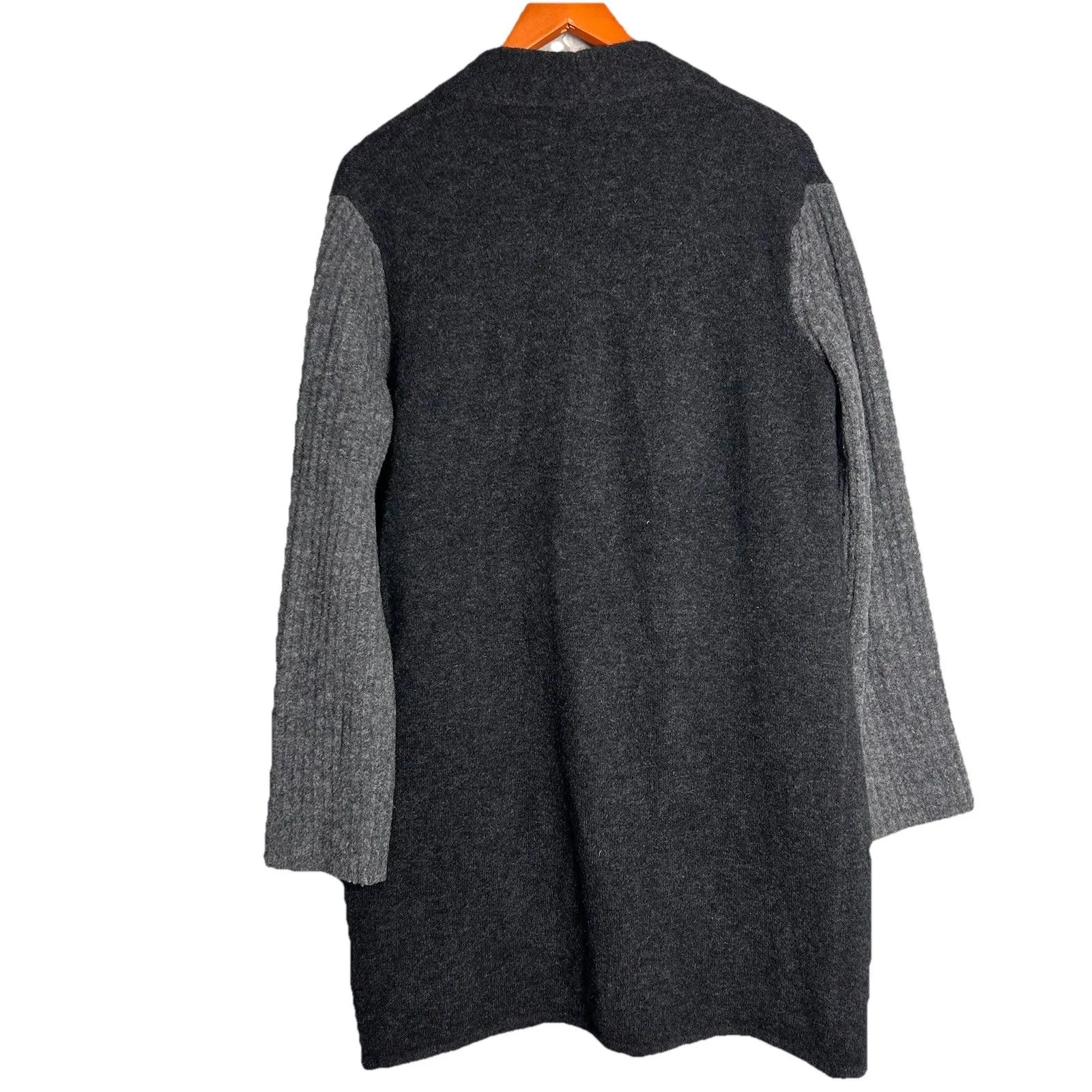 Jenni Kayne Sweater Size Small Coat Cardigan Open Front in Gray Merino Wool Yak - Image 4