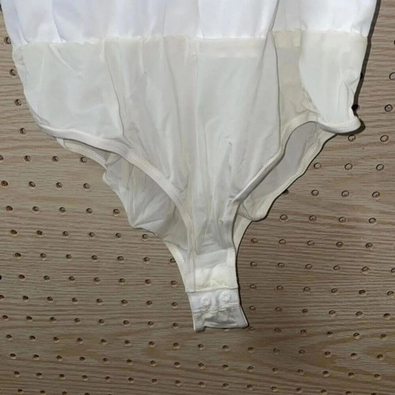 Belle Badgley Mischka white Racerback Bodysuit open back bridal wedding - Image 3