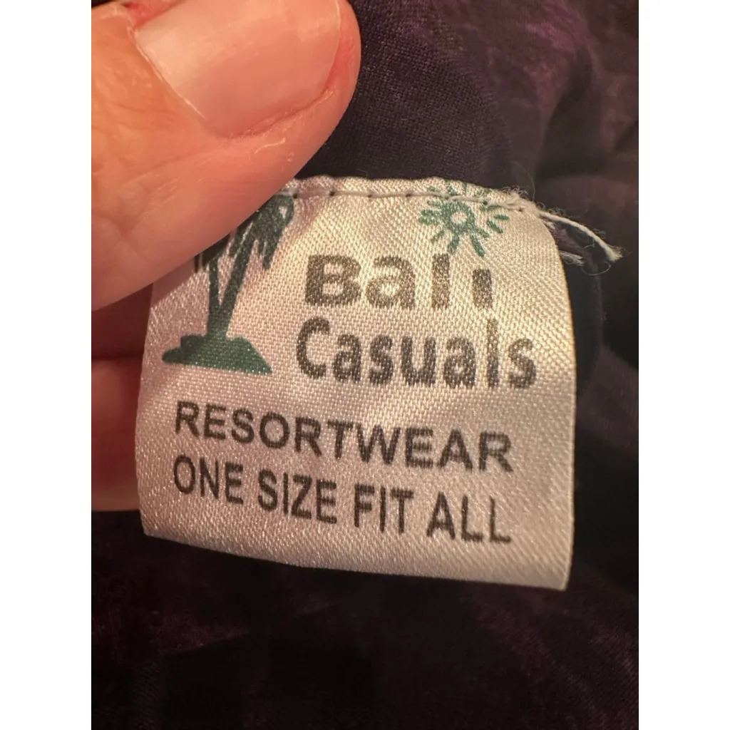 Women's Bali Casuals Purple Orange Sarong One Size Size M - Image 3