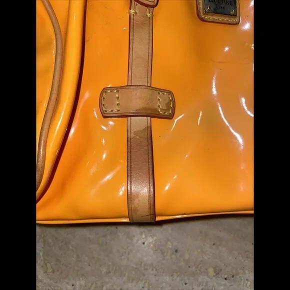 Dooney & Bourke Mustard‎ Shoulder Bag Patent Leather 12x9x3.5” - Image 6