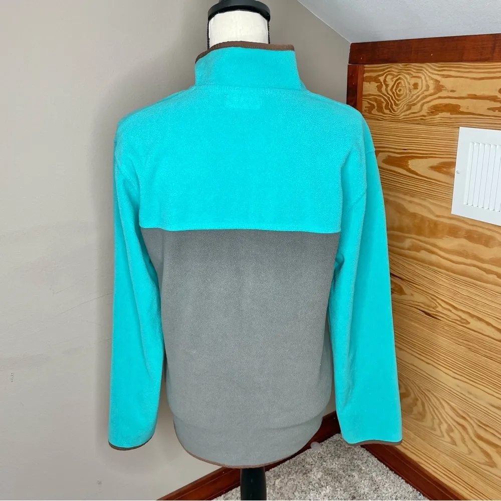 Synchilla Snap-T Fleece Pullover Jacket Small Med Turquoise Brown Grey - Image 3
