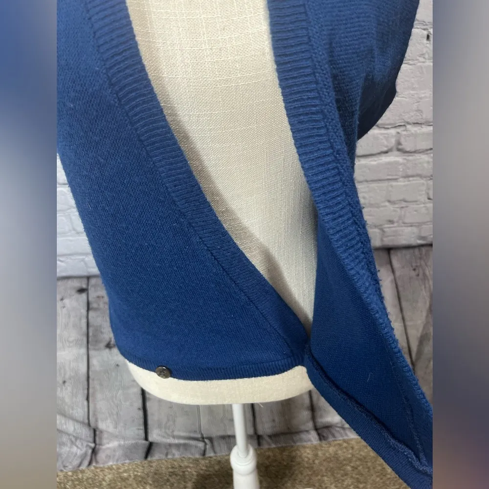 Vintage campus acrylic sweater vest medium Blue - Image 12