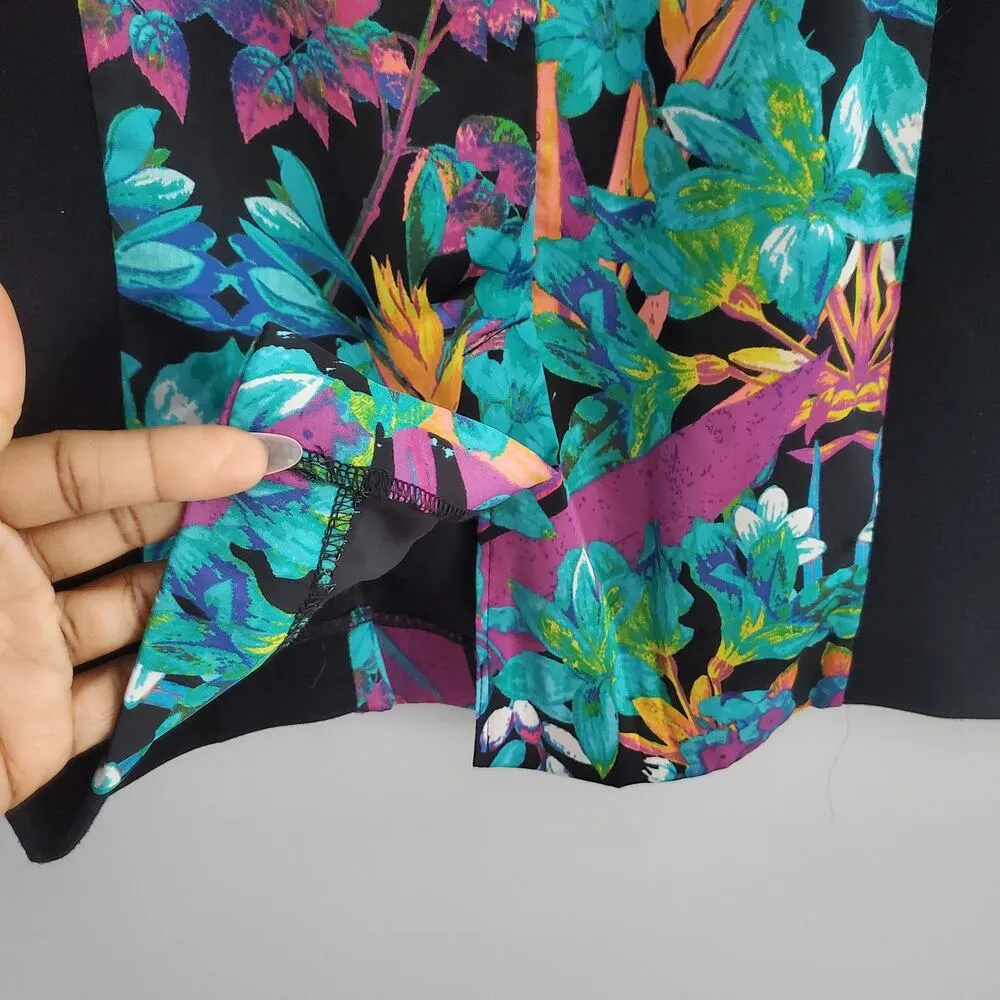 Nicole By Nicole Miller Black Floral Panel Pencil Skirt Size 14 - Image 3