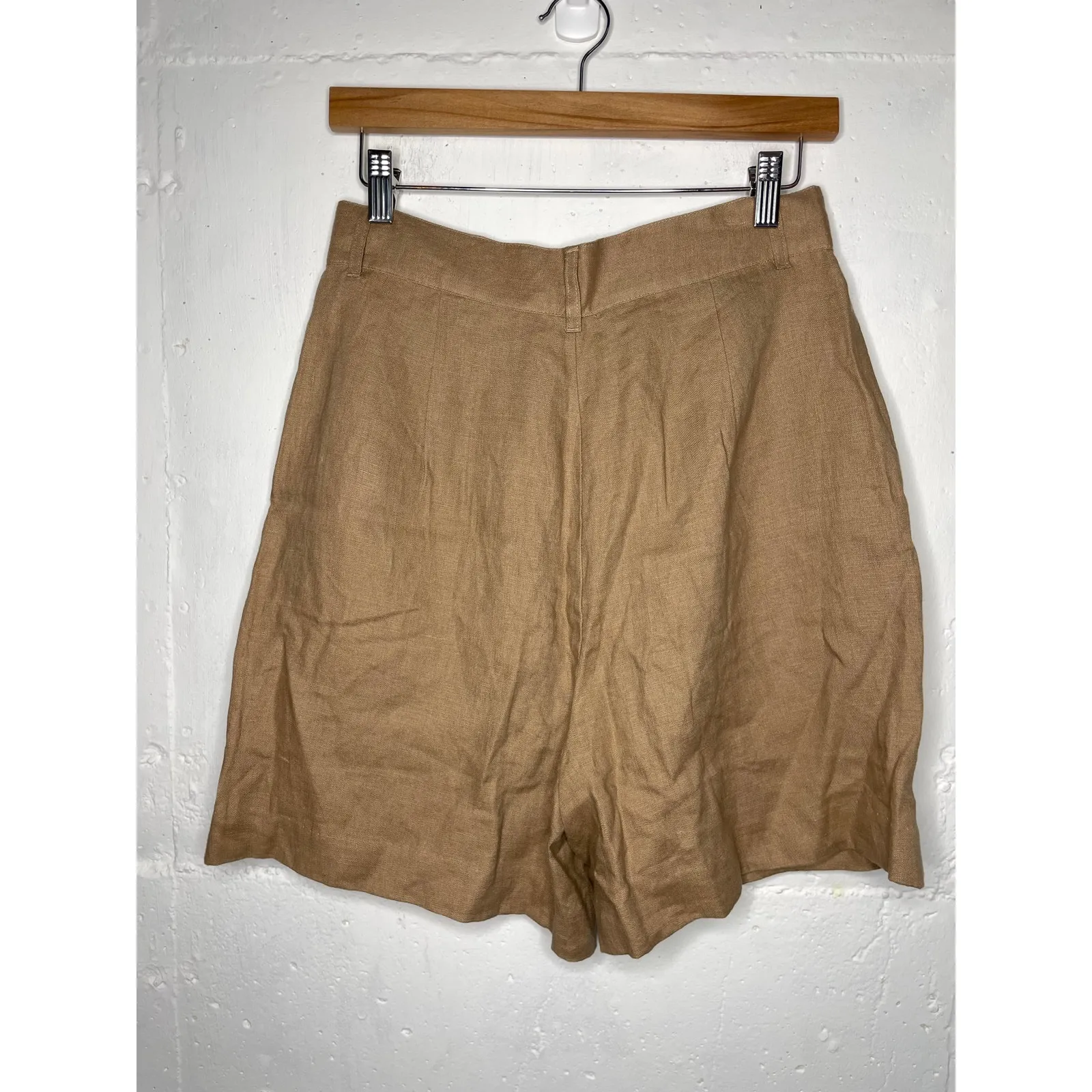 NEW Reformation Bello Linen Short Tan Brown Khaki Womens Size 8 - Image 5