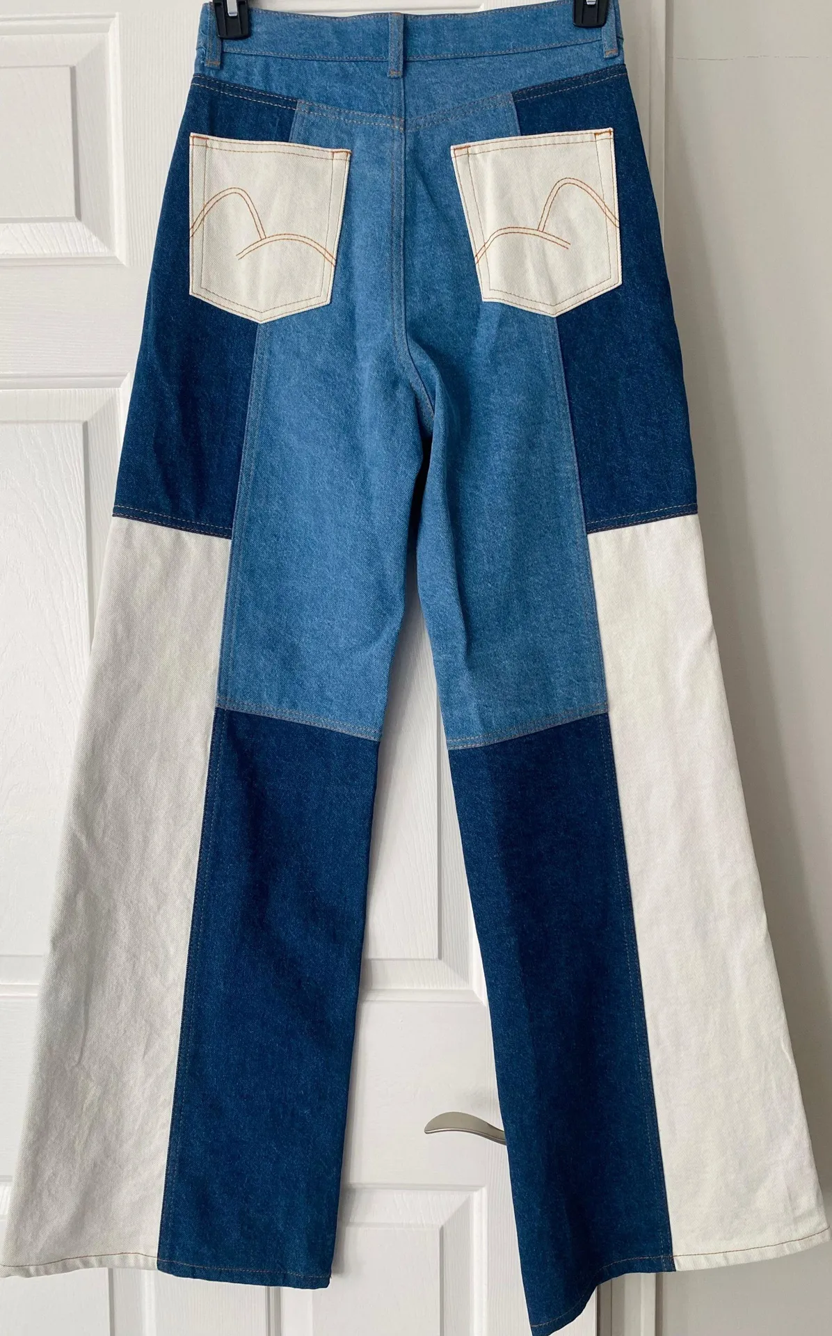 Farm Rio Patch Wide-Leg Jeans, Size 28 - Image 11