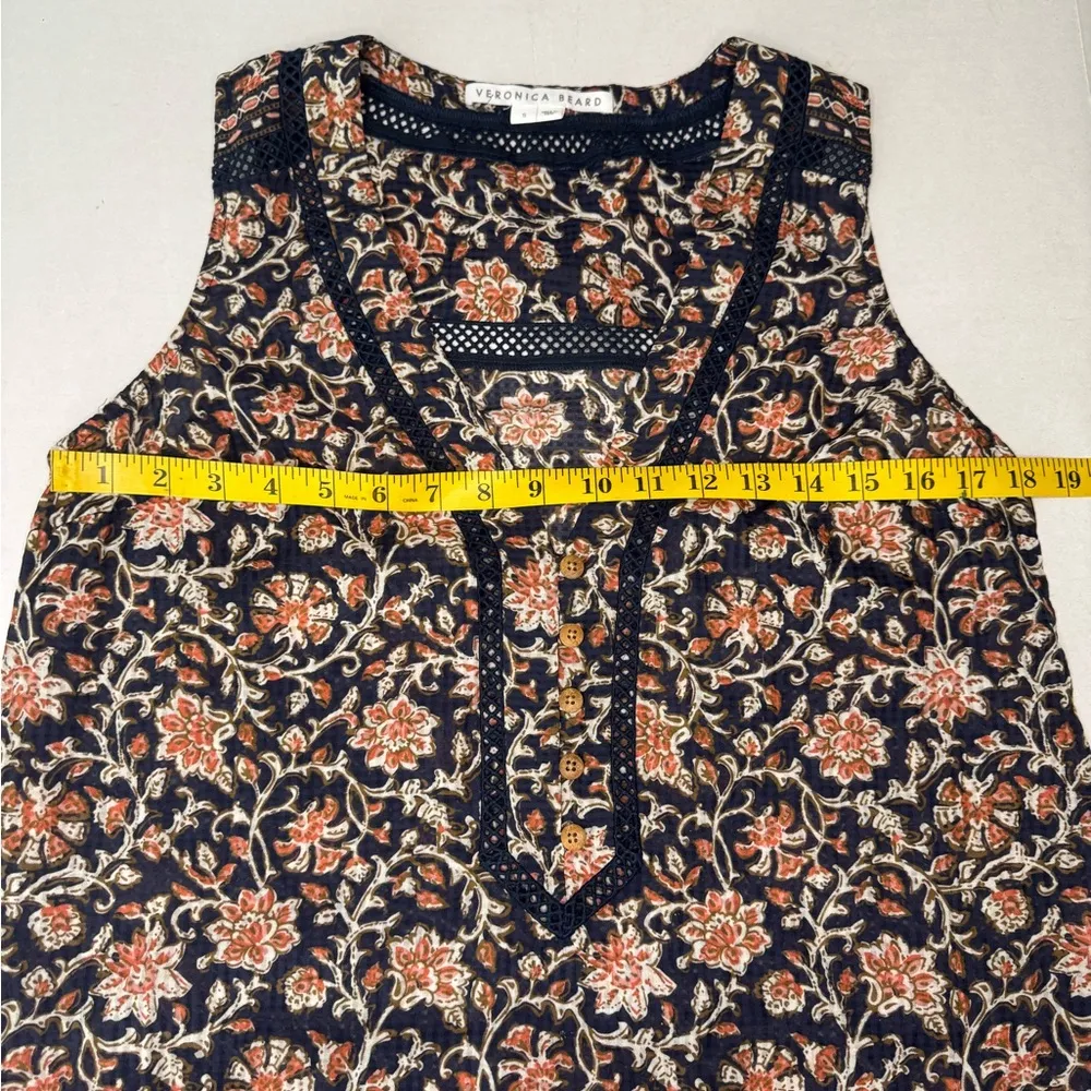 VERONICA BEARD
Leanna Sleeveless Ruffle Minidress In Moonlit Ocean Multi Small. - Image 14