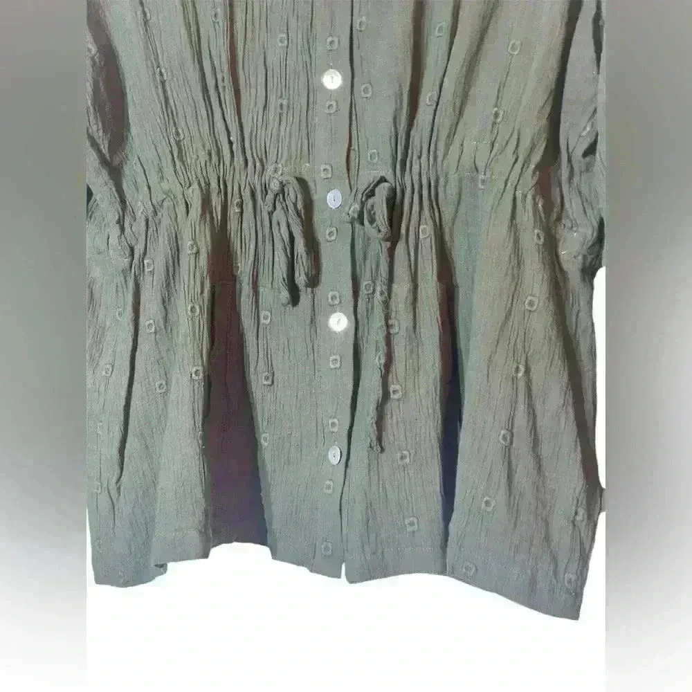 Torrid Olive Gauze Embroidered Jacket Size 1X Cotton Goblincore‎ Forest Grunge - Image 2
