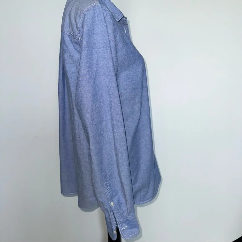 J. Crew Women’s 3/4 Button-Down pullover timeless classic cotton Shirt large - Image 3