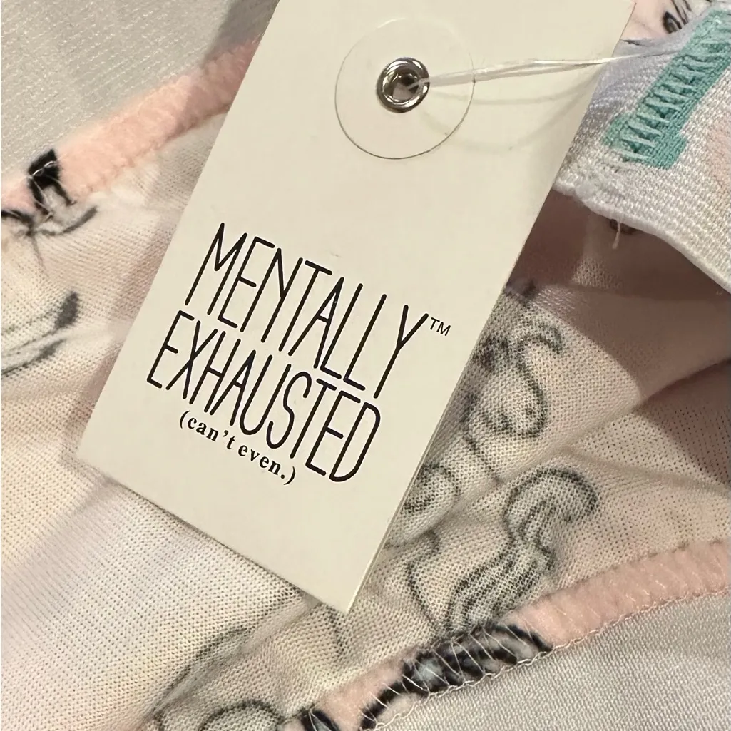 💙SALE 3/$25 MENTALLY EXHAUSTED UNICORN PINK SOFT INTIMATES PAJAMAS SLEEP SHORTS Size 2X - Image 4