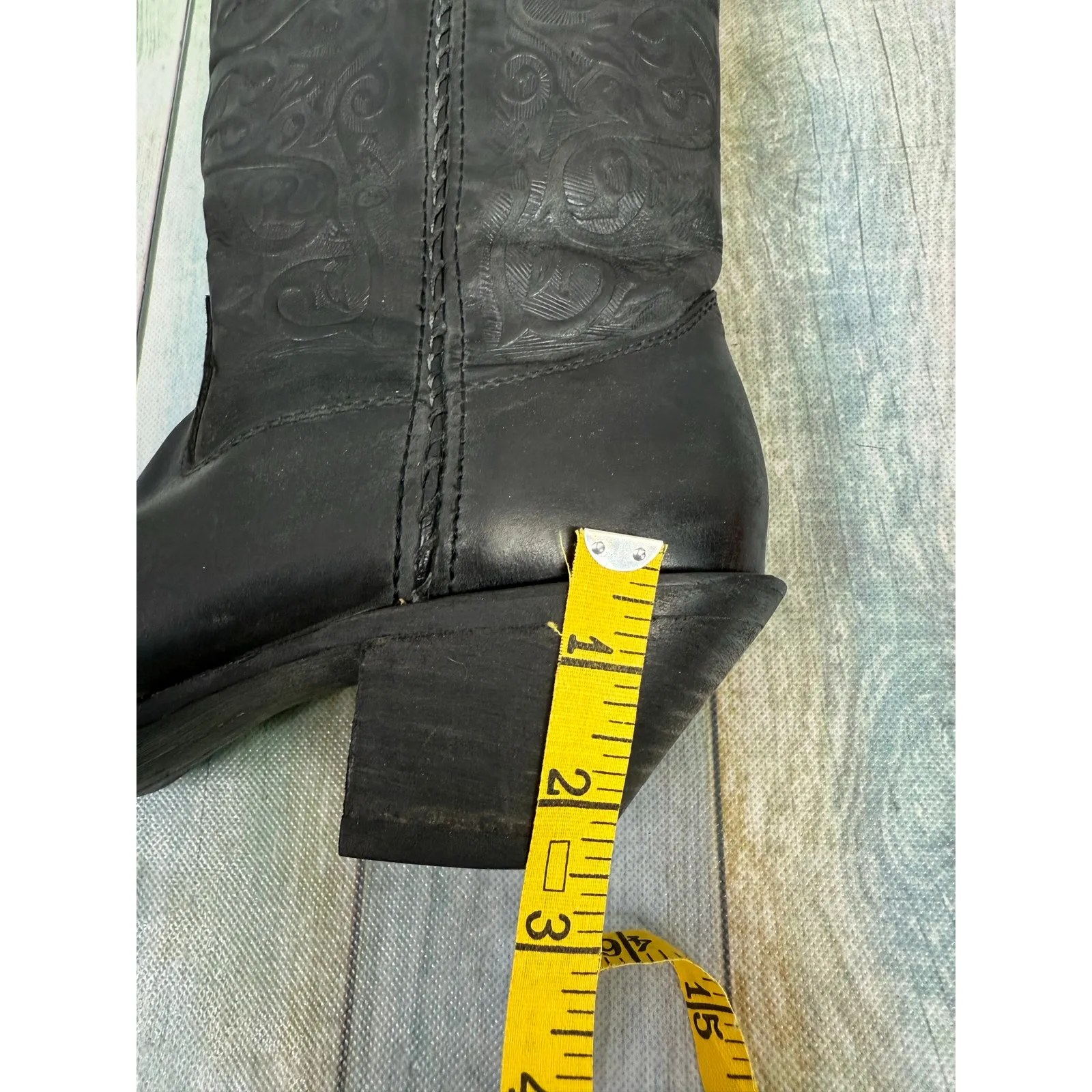 Durango Black Cowboy Boots Women's Size 9 Western Round Toe Spur Ledge - Image 9