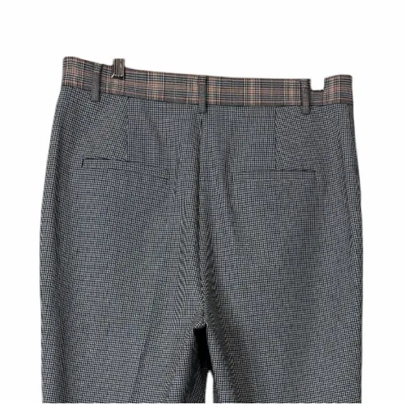 Tibi Pants Mixed Plaid Houndstooth Crop Trousers High Rise Women’s Size 10 - Image 8