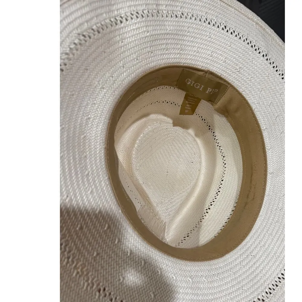 Gigi Pip Arlo Straw Teardrop Fedora Sz. 57(Medium) Gray - Image 11