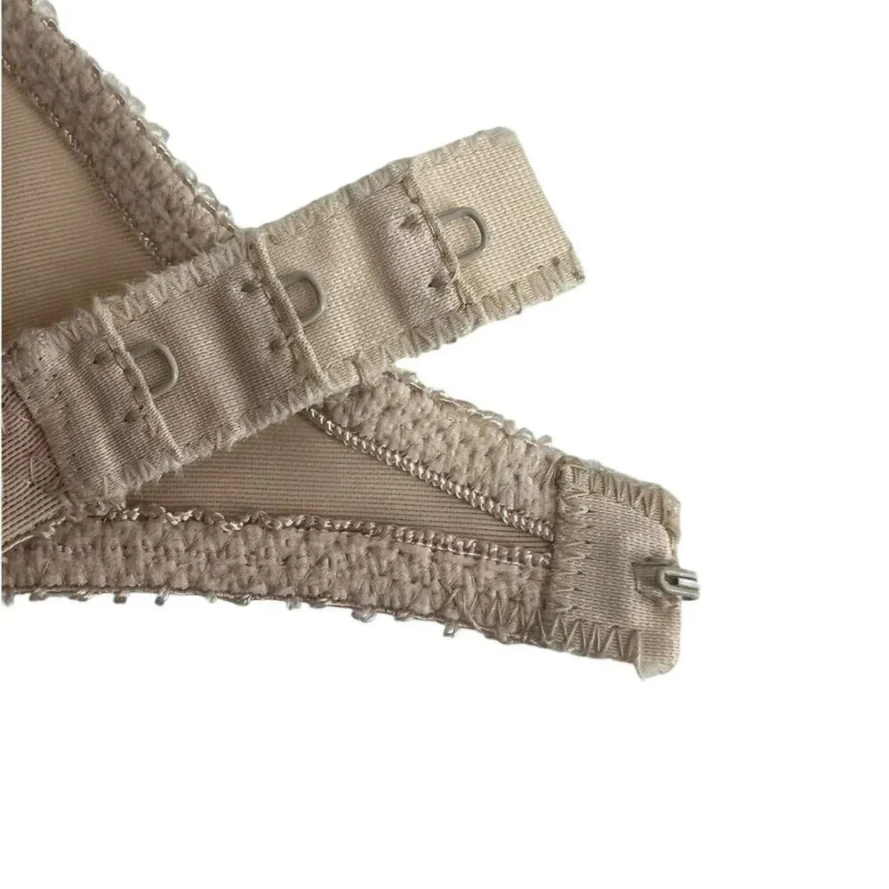 Vintage 70s Van Raalte for Gimbel's Coquette Soft Beige Wireless Bra Size 34B - Image 7