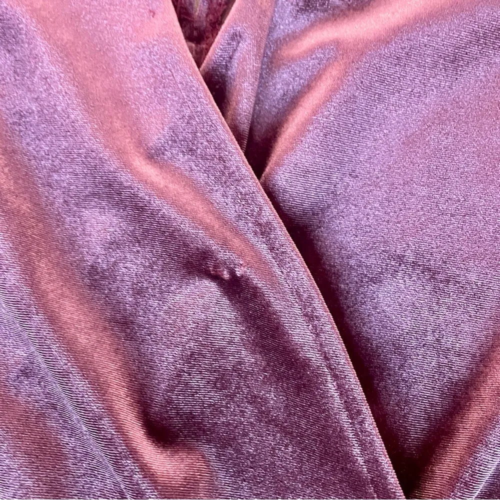 One Clothing Los Angeles Burgundy￼ Velvet Jumper Romper XS With Side Tie - Image 8