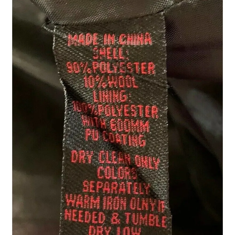 Womens Yoki New York Faux Brown Gray Herringbone Wool Blend Coat Zip Front M - Image 11