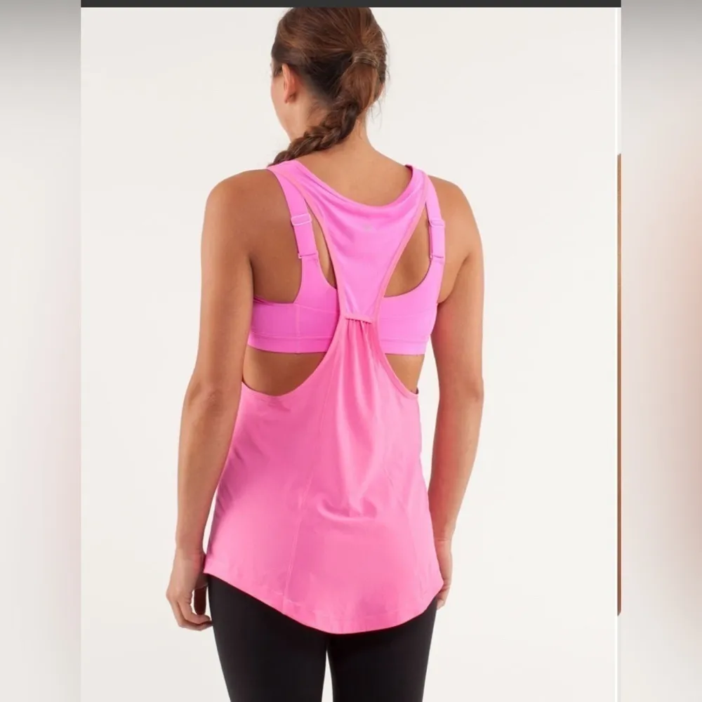 Lululemon Run For Your Money Racerback Tank Top Pow Pink Light Size 4 Barbie - Image 3