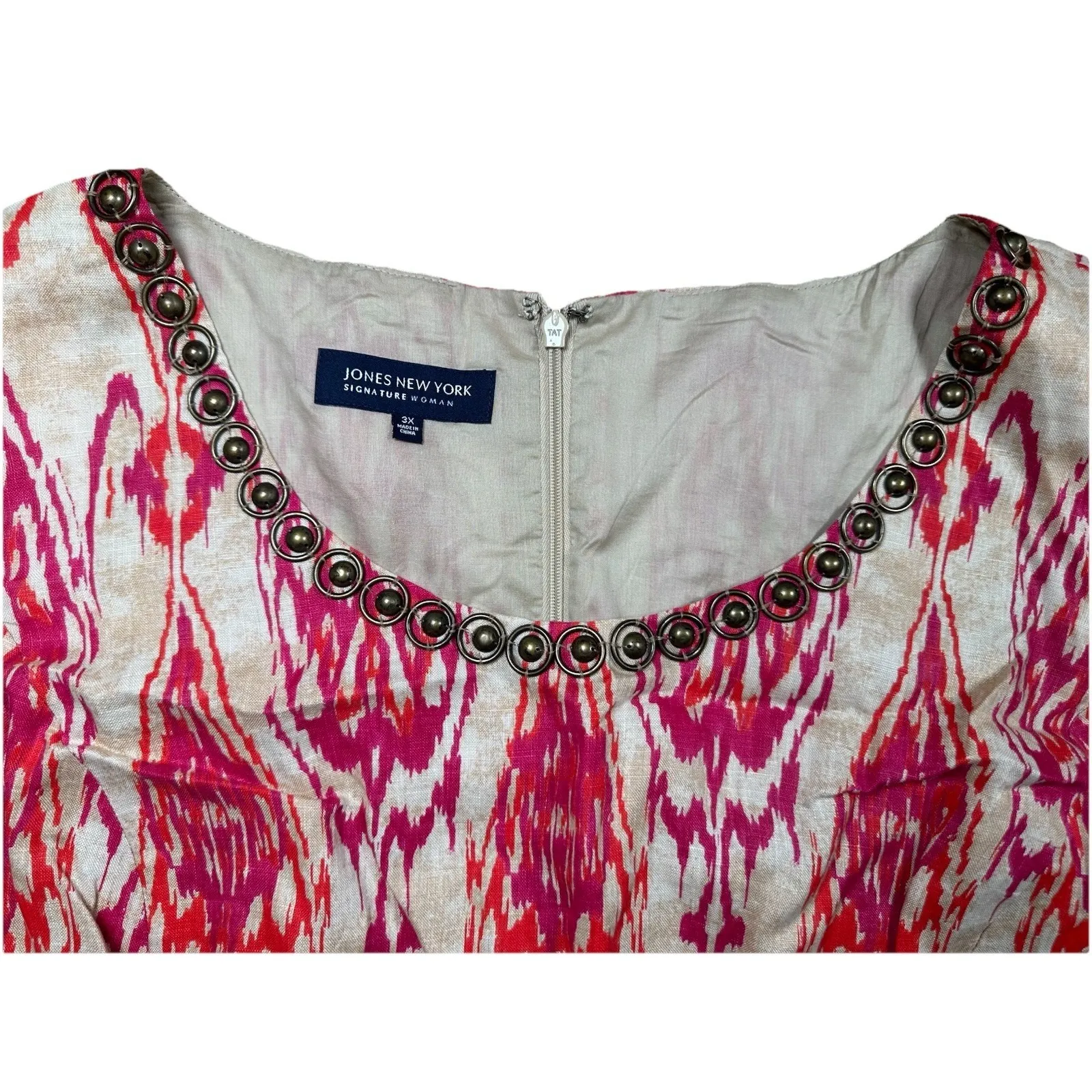 Jones New York Top Adult Multicolor Pattern‎ Tank Top Womens  Size 3X - Image 3