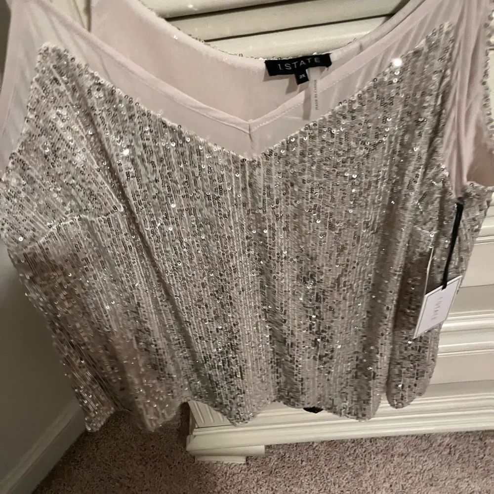 NWT 1. State Midnight Garden Champagne Tank - Image 3